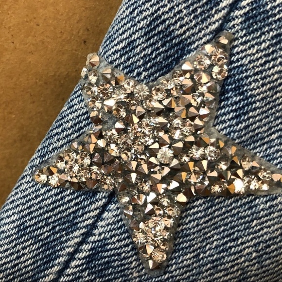 LF | CARMAR Alexander Ezra Rhinestone Star Side Stripe Distressed Jeans Size 24 - Picture 10 of 16